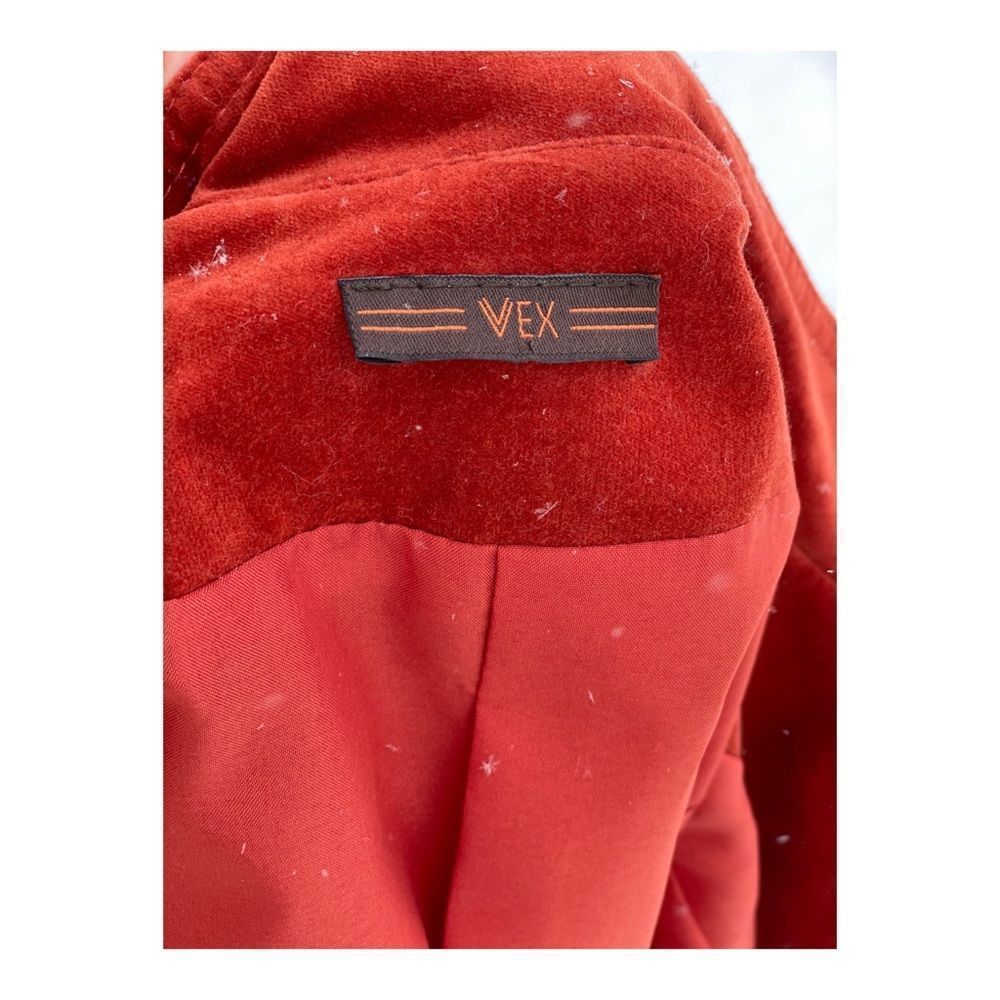 Women’s Rust Red Button-Front Velvet Jacket - Picture 11 of 11